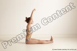 Underwear Gymnastic poses Woman White Moving poses Slim long brown Dynamic poses Academic